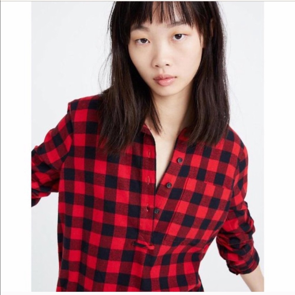 Madewell super soft flannel Buffalo check popover